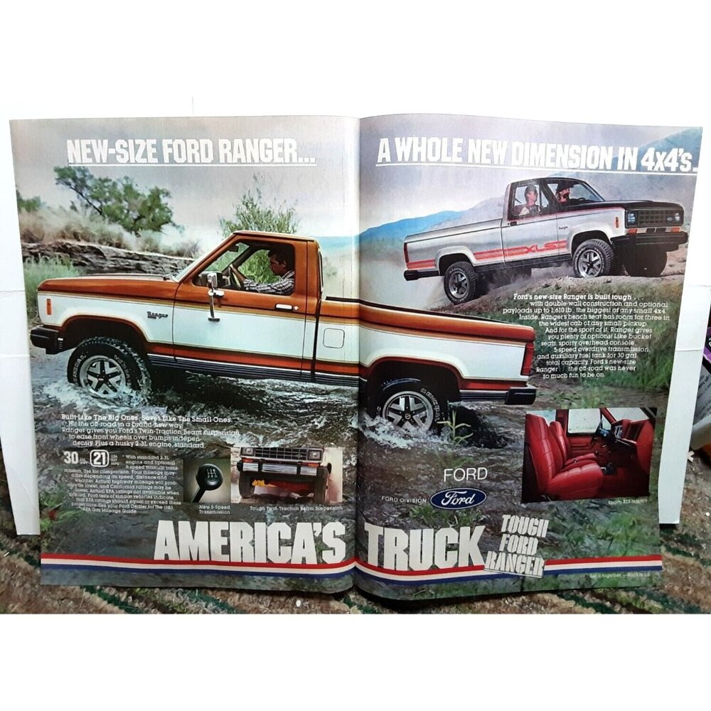 1982 1983 Ford Ranger 4x4 Truck Original Print Ad Vintage 80s